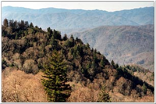 View west into Great Smoky Mountains National Park